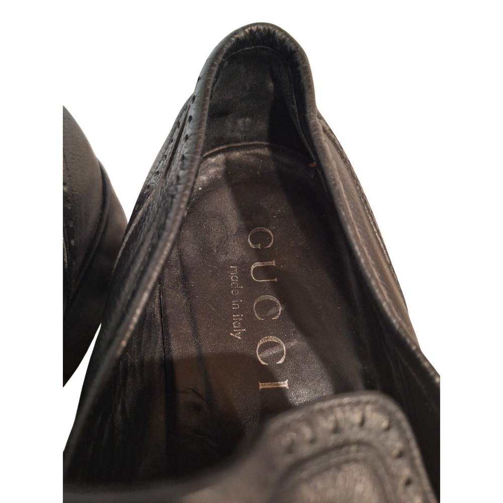 Gucci Men's leather Shoes Loafers Classic Black Size 9.5 US/43 EUR‎ /9 UK - Picture 7 of 10